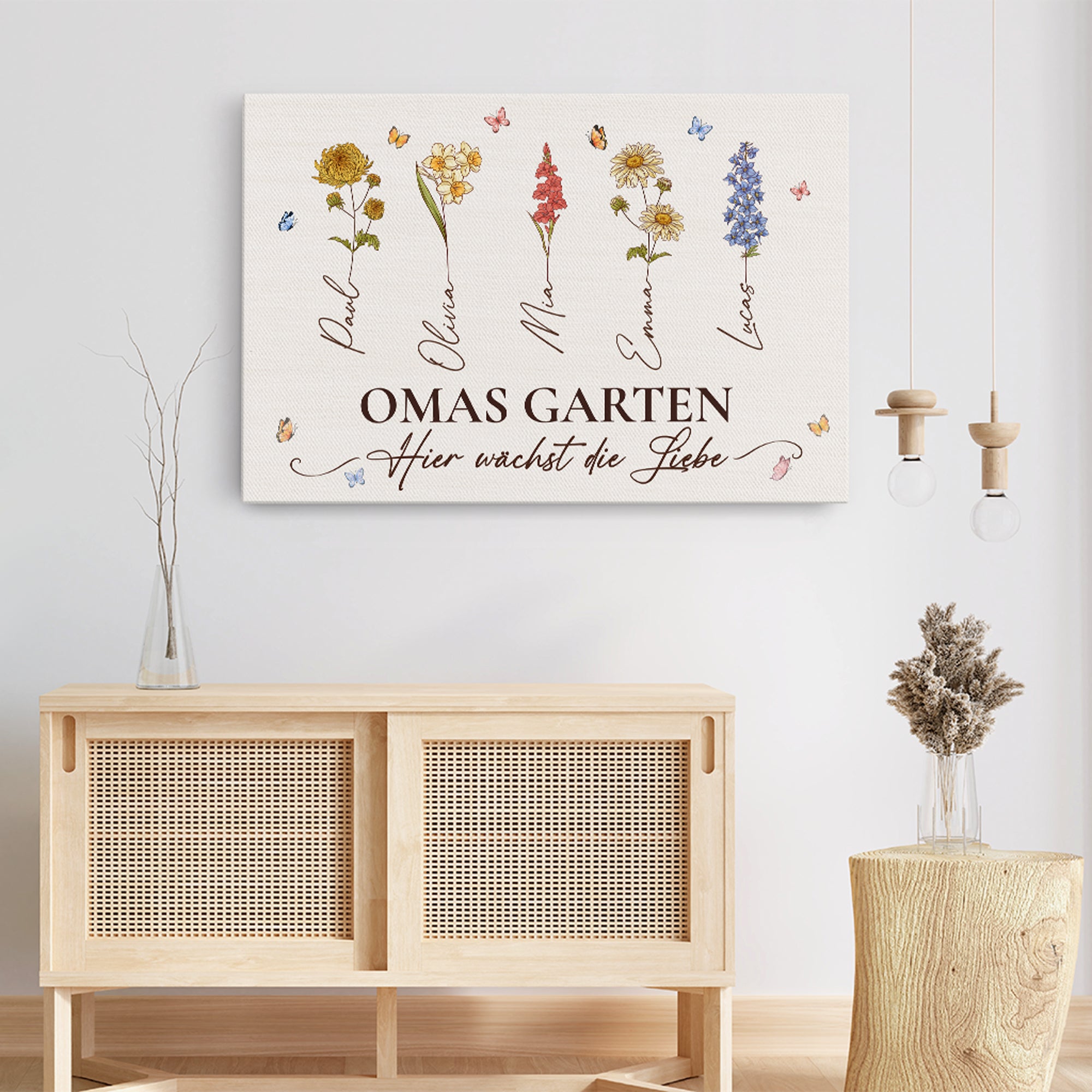 8885CGE3 omas garten hier wachst liebe personalisierte leinwand fur oma mama 8885csyoa