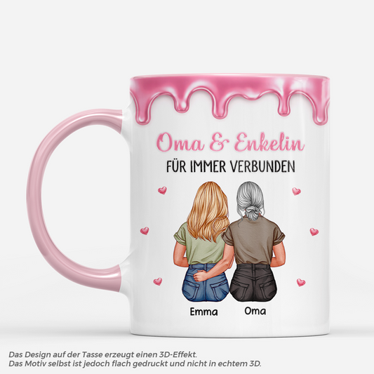 8916MGE1 3d druck effekt eine unzertrennliche verbindun personalisiertes geschenk  tochter mama tasse 8916msh5a