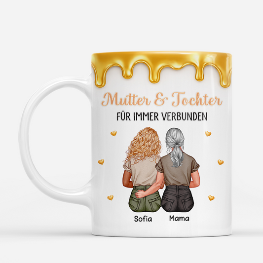 8916MGE2 3d druck effekt eine unzertrennliche verbindun personalisiertes geschenk  tochter mama tasse 8916msh5a
