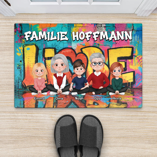 8926DGE1 liebe streetart fussmatte personalisiert familie_ 8926d3vmf_1
