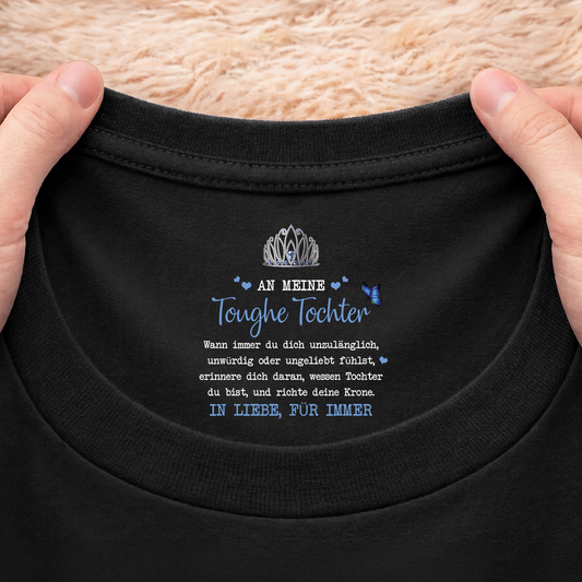 8943AGE2 an meine toughe tochter schwarzes t shirt personalisiert nackenlabel drucken frauen 8943aa