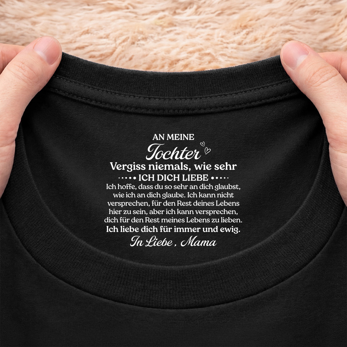 8952AGE2 ich hoffe dass du so sehr an dich glaubst schwarzes t shirt personalisiert nackenlabel drucken sohn tochter manner frauen 8952aa6ela