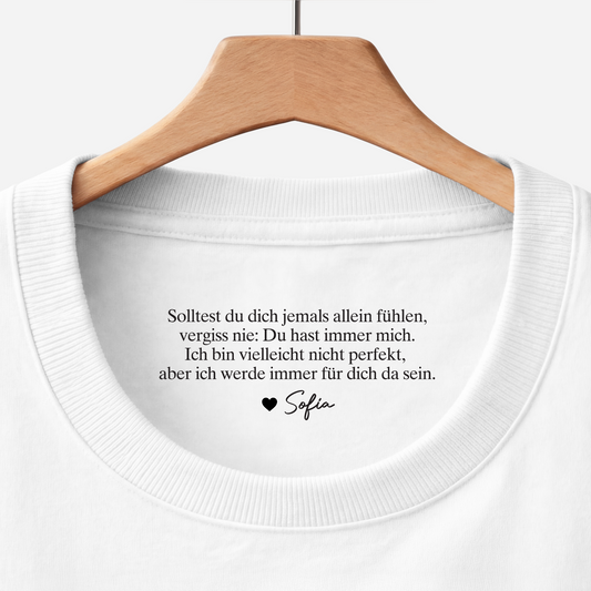8954AGE1 du hast immer mich weisses t shirt personalisiert nackenlabel drucken manner frauen 8954aaseca