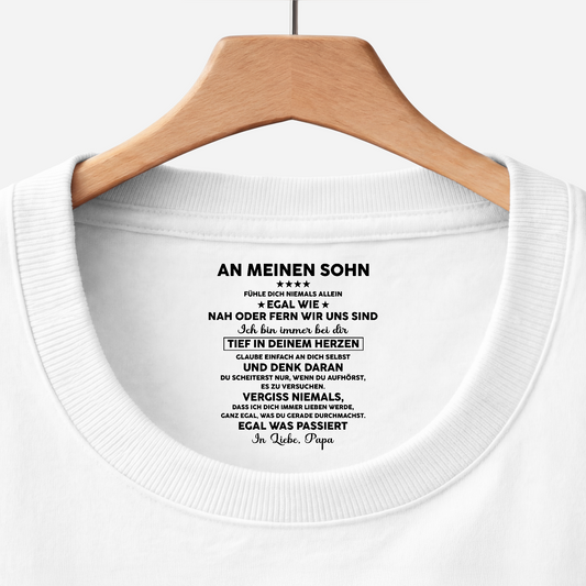 8962AGE1 ich bin immer bei dir tief in deinem herzen weisses t shirt personalisiert nackenlabel drucken sohn tochter manner frauen 8962aatebb