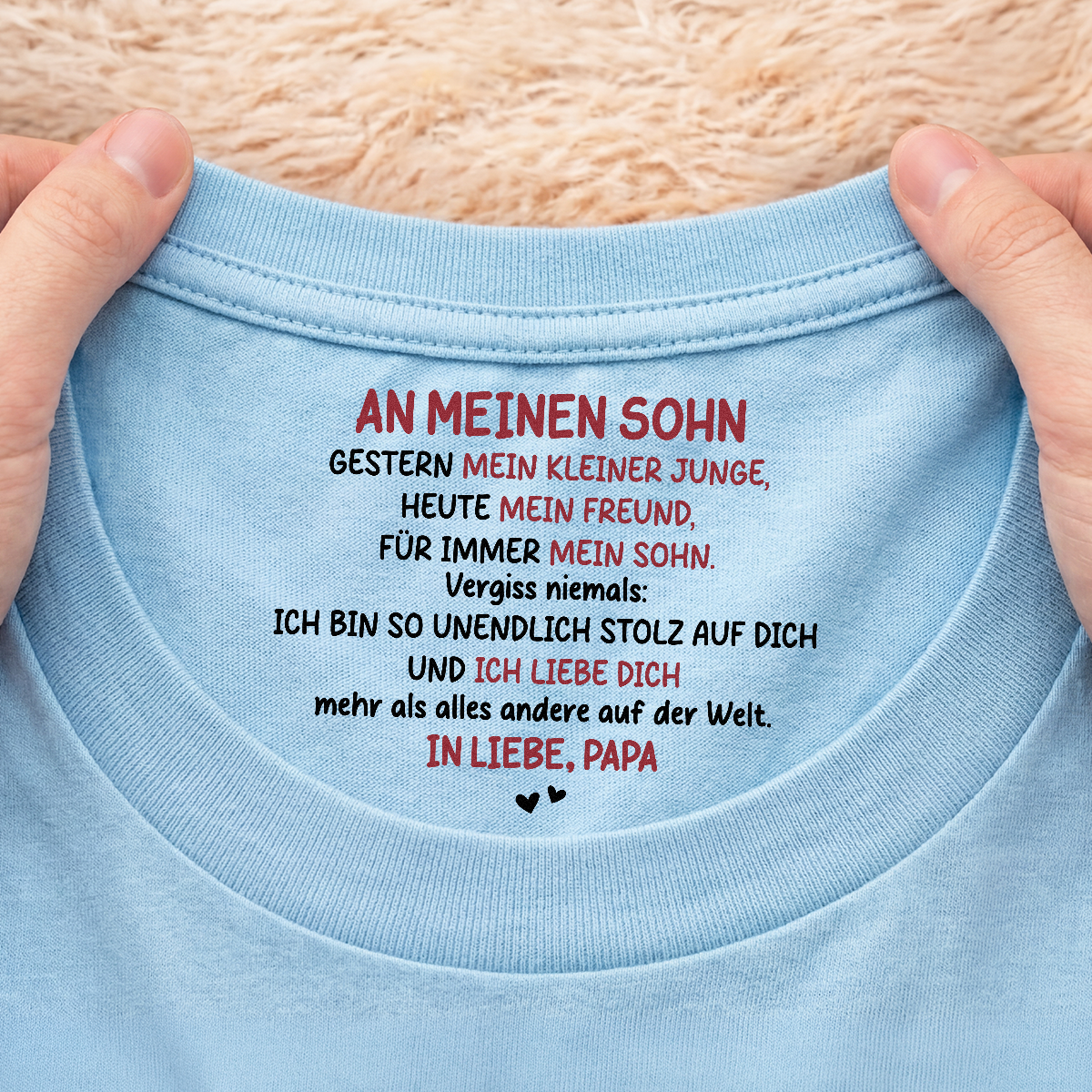 8969AGE2 ich liebe dich mehr als alles andere auf der welt personalisiertes geschenk  weisses t shirt nackenlabel drucken sohn tochter manner frauen 8969aaccca