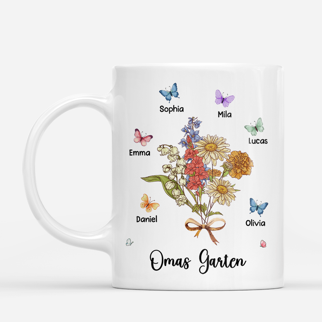 8995MGE2 mamas garten oma mama tasse personalisieren schmetterlinge blumenstrauss 8995m8e1a