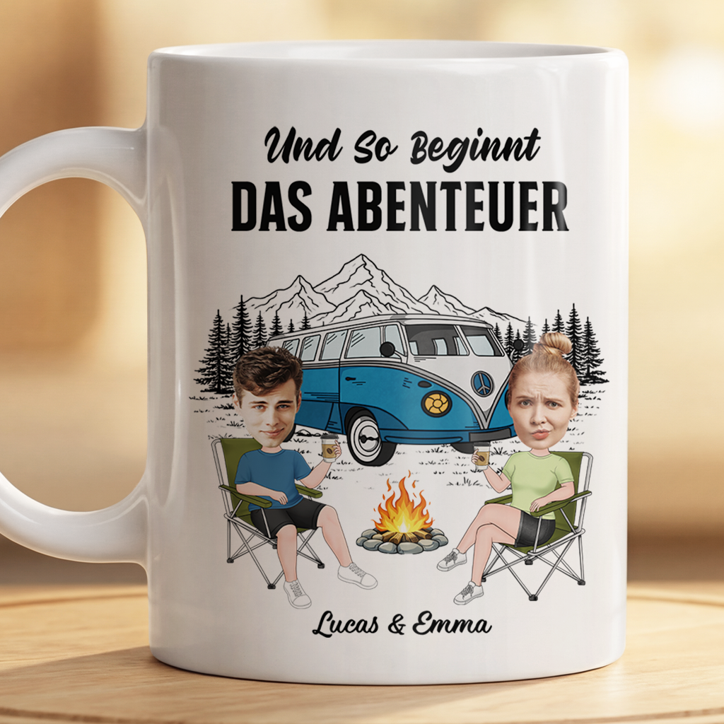 9031MGE2 und so beginnt das abenteuer personalisierte partnertassen camping 9031mtfcg