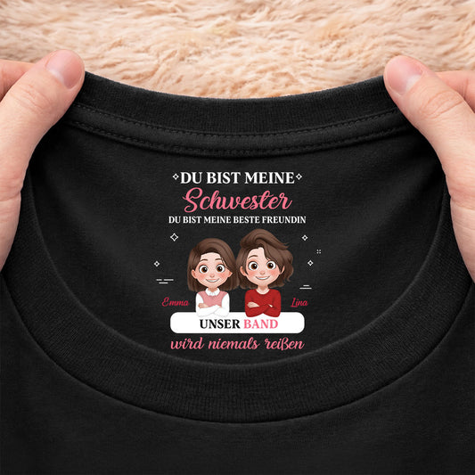 9068AGE2 unser band wird niemals reissen schwarzes t shirt personalisiert nackenlabel drucken tochter sohn schwester bruder 9068aa6fsa