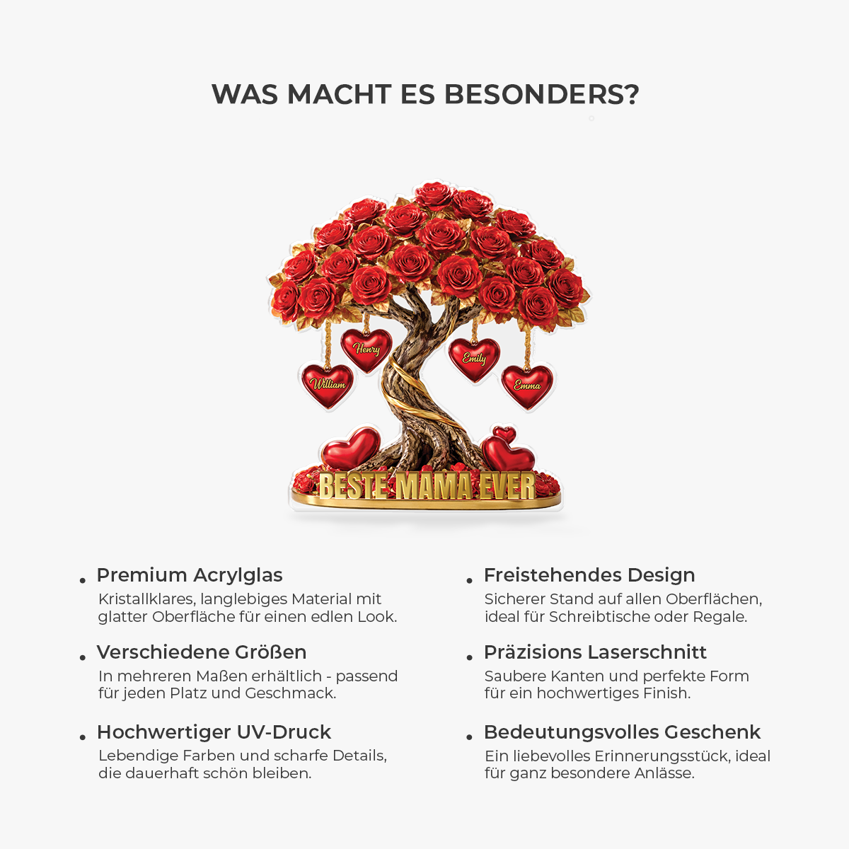 9070AGE4 3d druck effekt beste mama ever acryl aufsteller personalisiert mama oma rosenbaum 9070ar6qpa