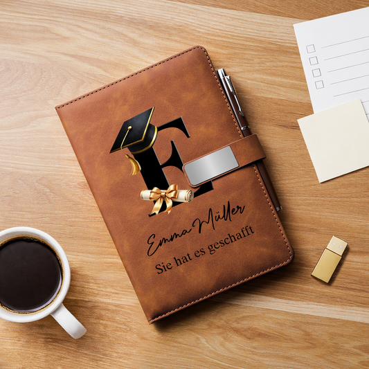 9077MGE2 abschluss notizbuch mit stift personalisiert 9077mo7ms