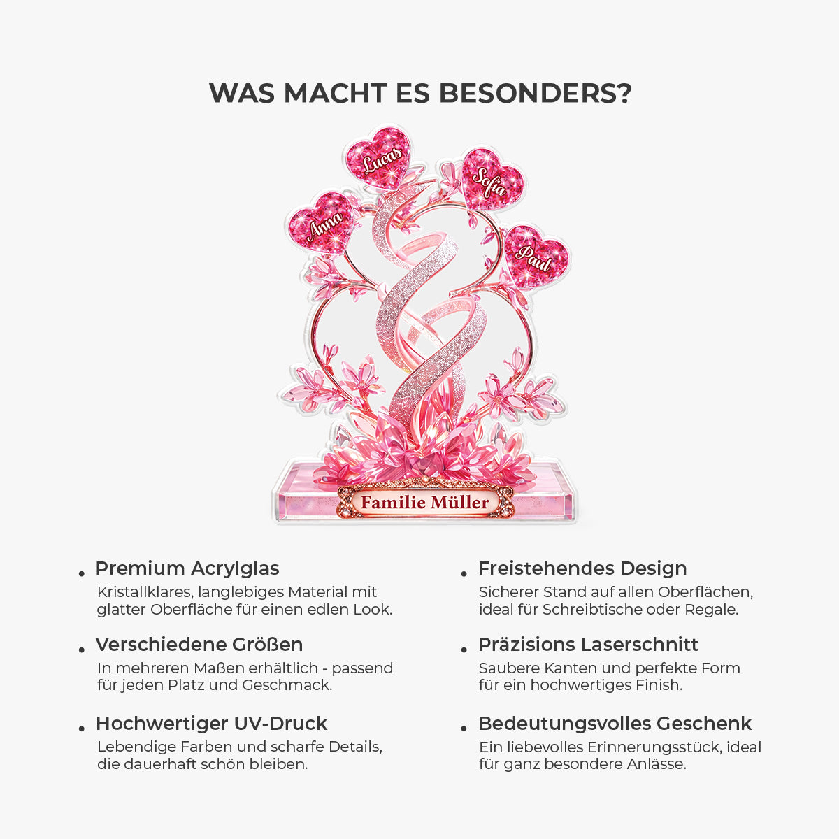 9081AGE5 3d druck effekt familie acryl aufsteller personalisiert 9081ar8pci