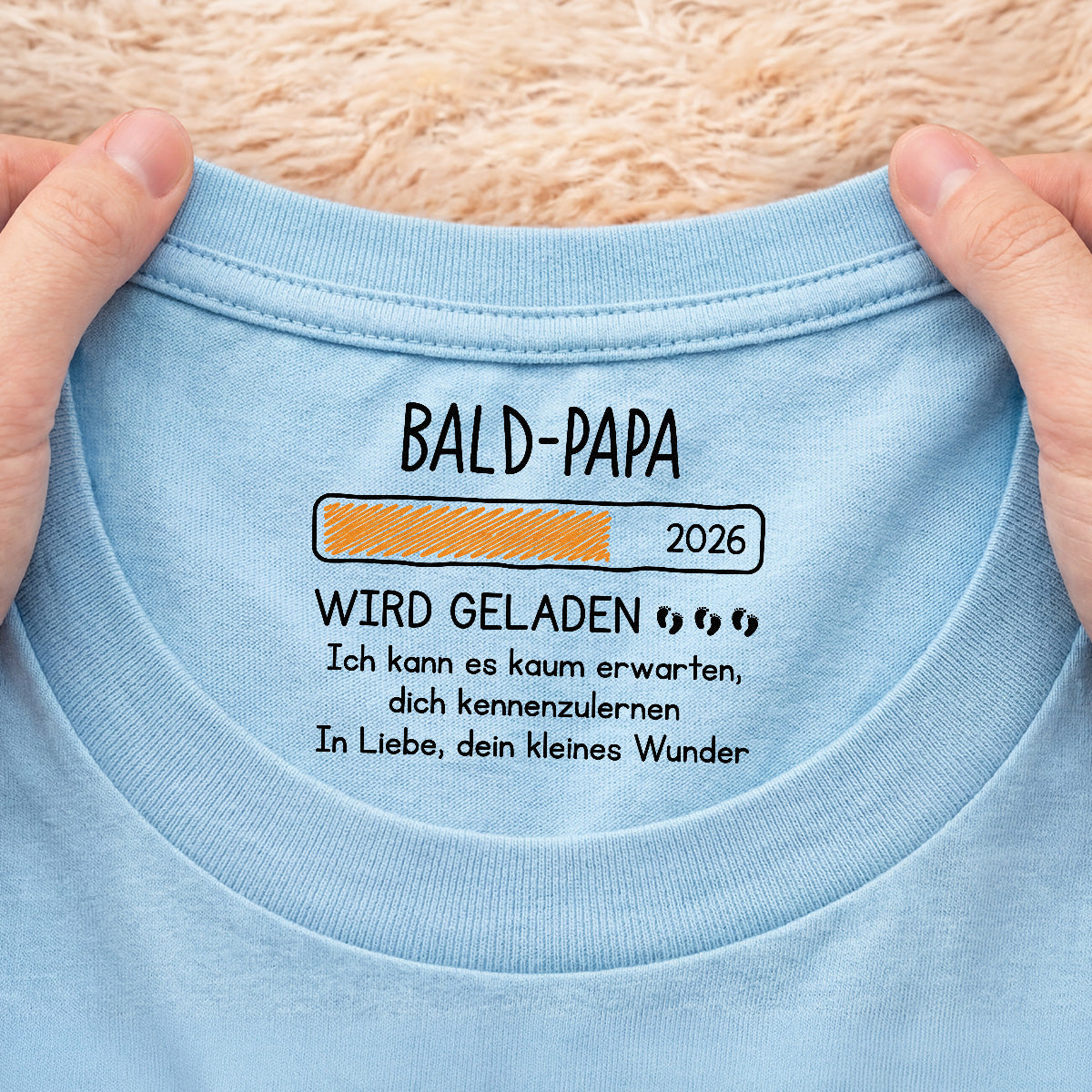 9106AGE2 bald oma weisses t shirt personalisiert nackenlabel drucken werdende mama oma werdender papa opa 9106aa8l5a