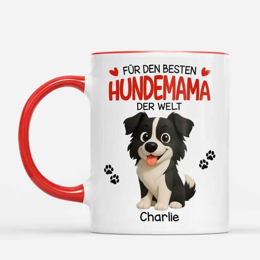9109MGE2 fur die beste hundemama der welt personalisiertes hunde geschenk  tasse 9109mac1c