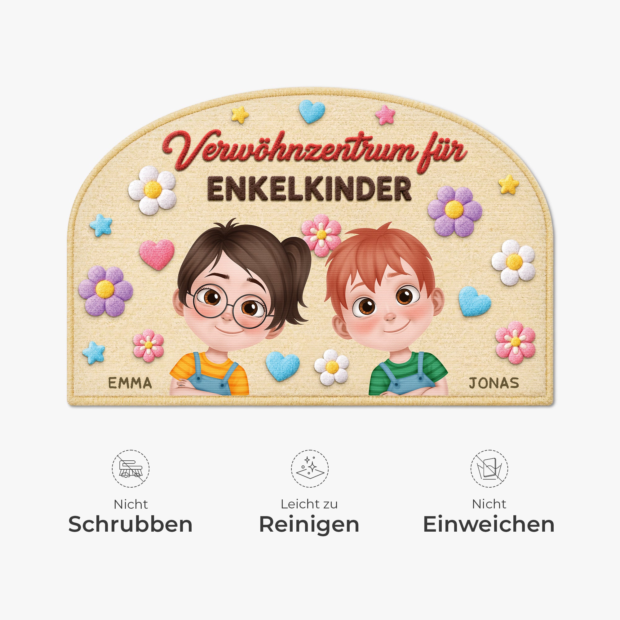 9110AGE5 3d druck effekt verwohnzentrum fur enkelkinder personalisiertes geschenk  fussmatte oma und opa unregelmassige form 9110adtyna