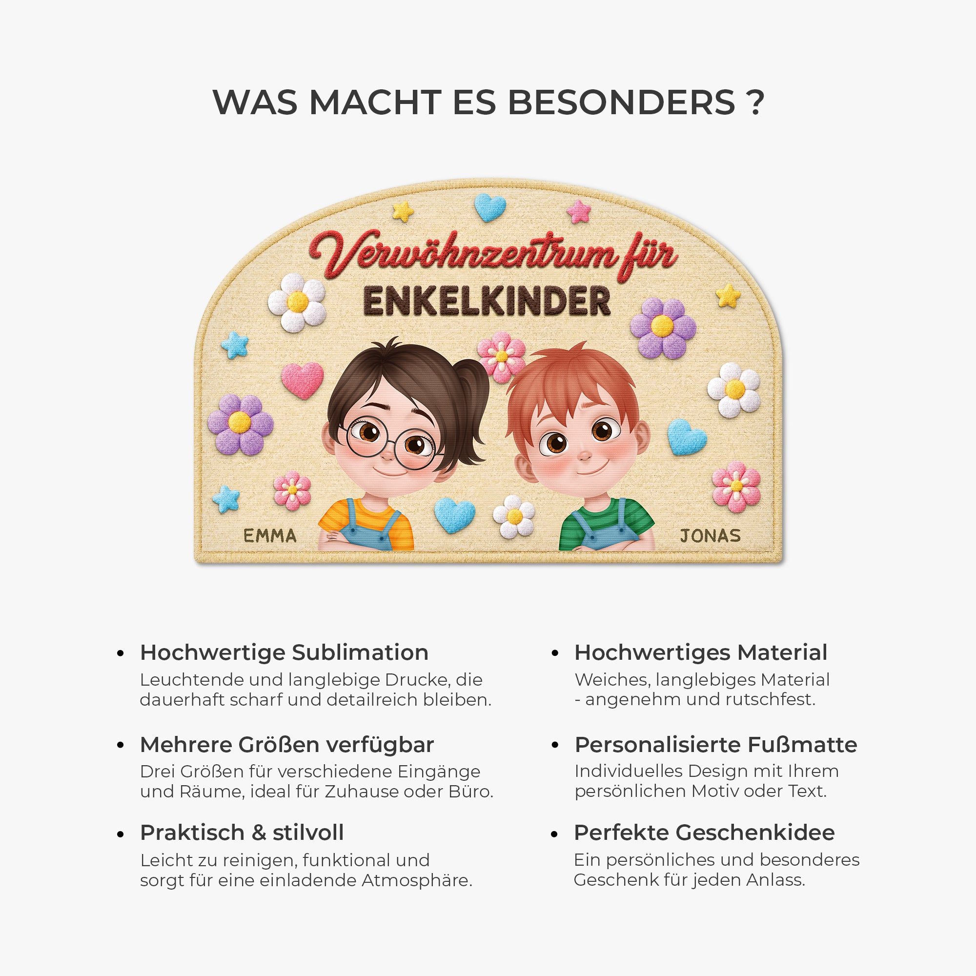 9110AGE6 3d druck effekt verwohnzentrum fur enkelkinder personalisiertes geschenk  fussmatte oma und opa unregelmassige form 9110adtyna