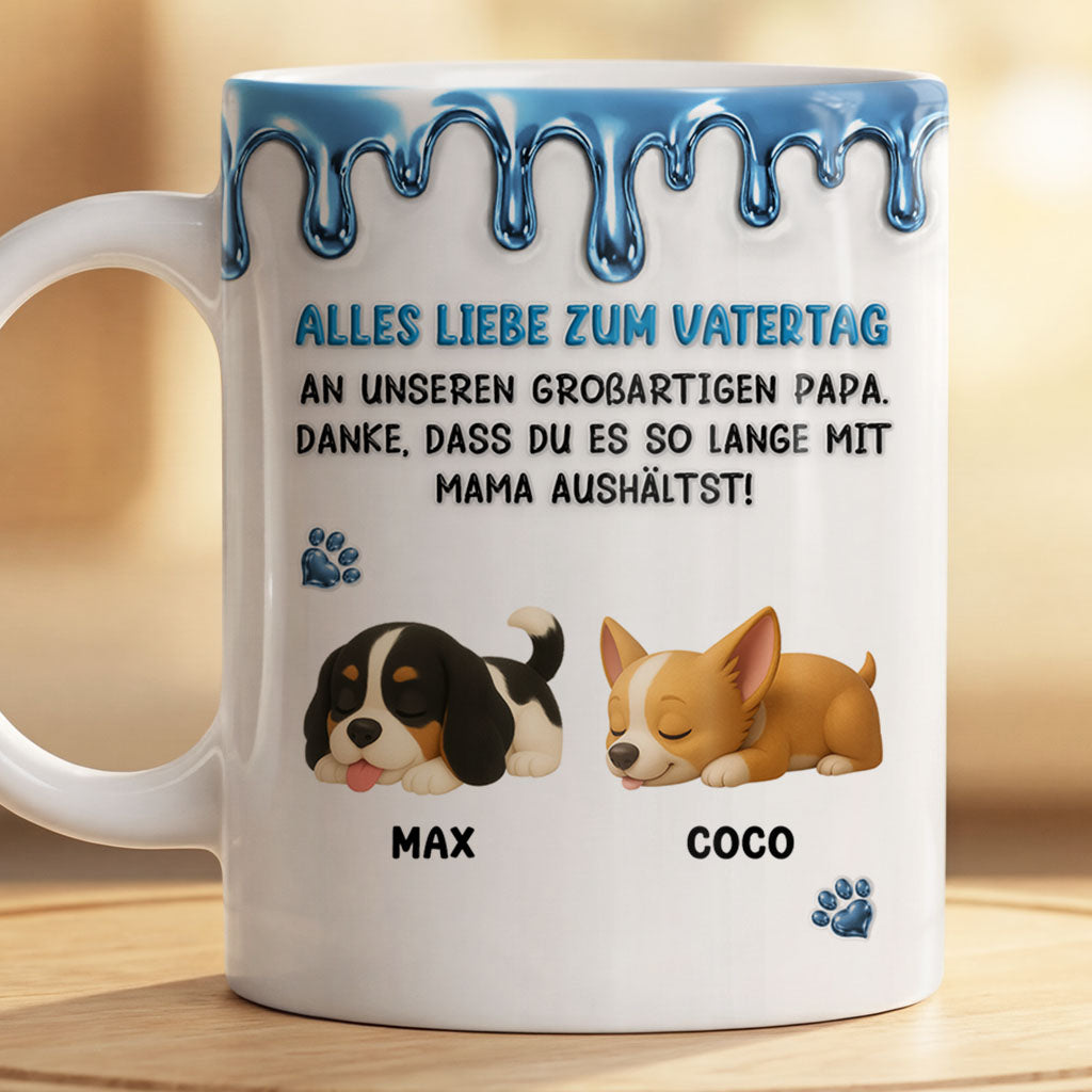 9124MGE2 3d druck effekt alles liebe zum muttertag vatertag personalisierte tasse hund braun 9124maysc