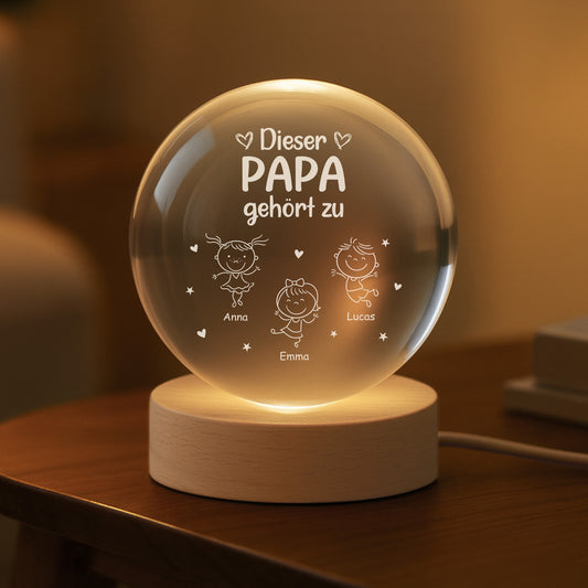 9128LGE2 diese mama gehort zu personalisiertes geschenk  kristallkugel mama oma stickmen 9128lnq5b