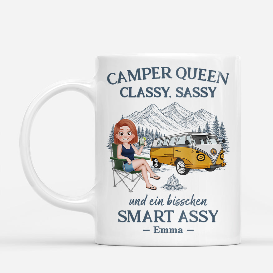 Camper Queen - Camping Tasse Personalisiert Für Frauen