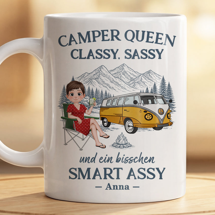 Camper Queen - Camping Tasse Personalisiert Für Frauen