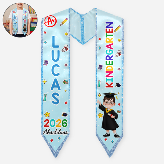 9192GE1 kindergarten abschlussfeier sterne kindergarten abschluss stola personalisiert kinder 9192abafts