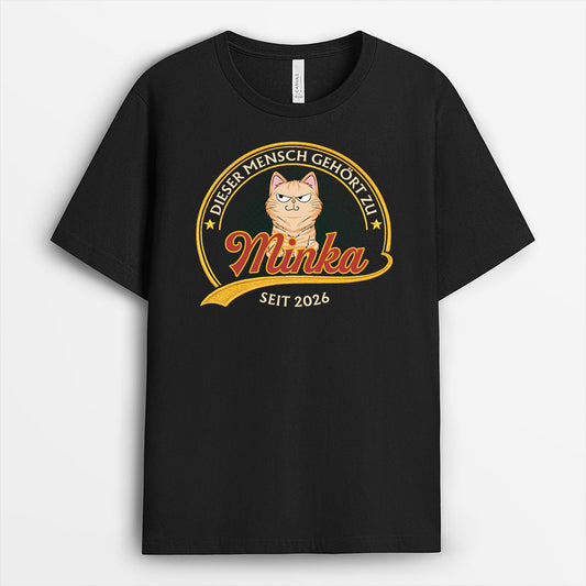 9203AGE1 dieser mensch gehort zu katzen t shirt personalisiert vintage 9203aaysd