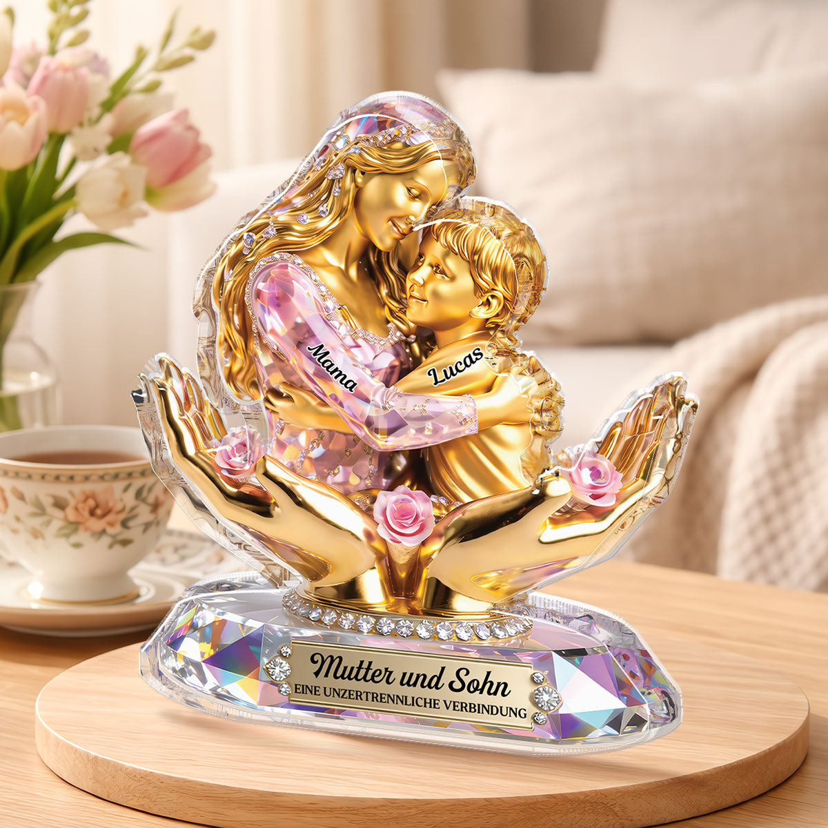 9215AGE2 3d druck effekt mama  tochter fur immer verbunden personalisiertes geschenk  acryl aufsteller mama oma 9215adadla