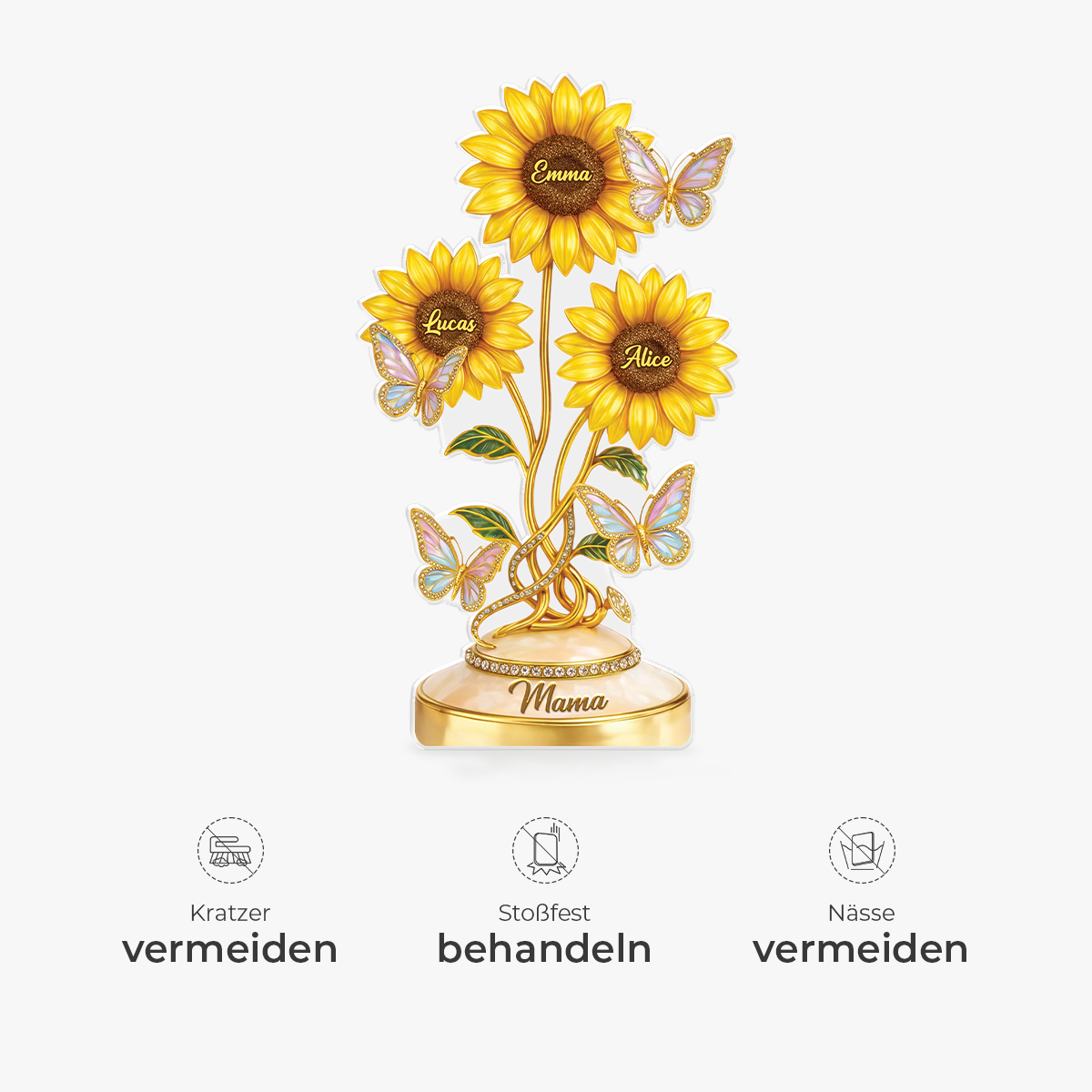 9218AGE34 3d druck effekt sonnenblumen  schmetterlinge acryl aufsteller personalisiert mama oma 9218arafpa