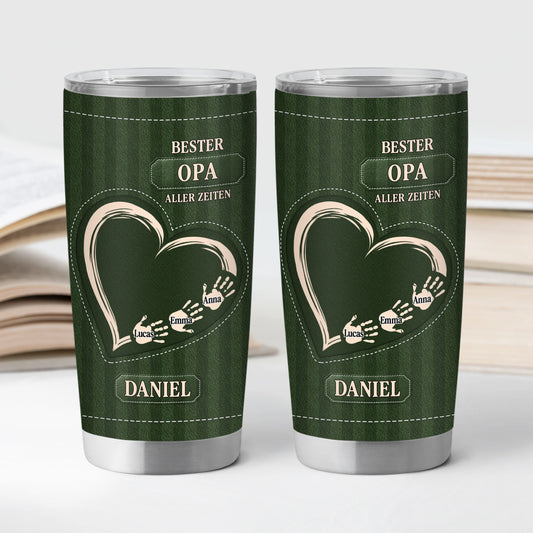 9221TGE2 3d druck effekt bester papa aller zeiten personalisiertes geschenk  thermobecher 590 ml opa papa handabdruck 9221t