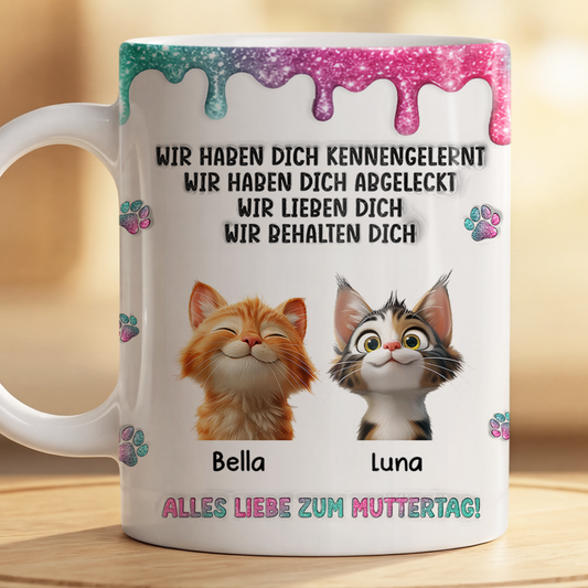9225MGE2 3d druck effekt frohen vatertag muttertag katzen tasse personalisiert drip effekt glitzer 9225m8ead