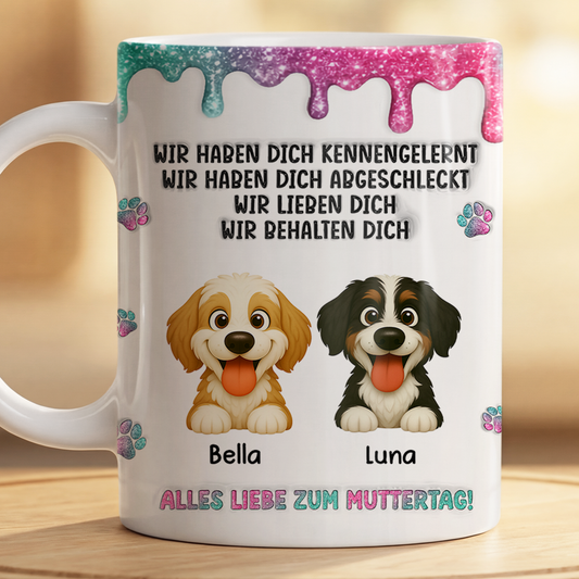 9225MGE2 3d druck effekt frohen vatertag muttertag personalisierte tasse hund drip effekt glitzer 9225m8eac