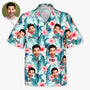 9241AGE1 hawaiihemd mit mehreren gesichtern tropische blumen personalisiertes hawaiihemd damen herren 9241aa6dwa