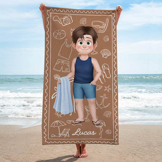 9242BGE2 name _ urlaub personalisiertes geschenk  strandtuch kinder frauen manner 9242b6dza