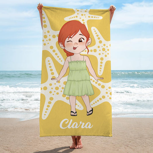9245BGE2 name _ seesterne personalisiertes geschenk  strandtuch kinder frauen manner 9245b6dza