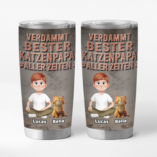 9249TGE1 3d druck effekt verdammt beste katzenmama aller zeiten personalisierter thermobecher 590 ml katze 9249tte1d