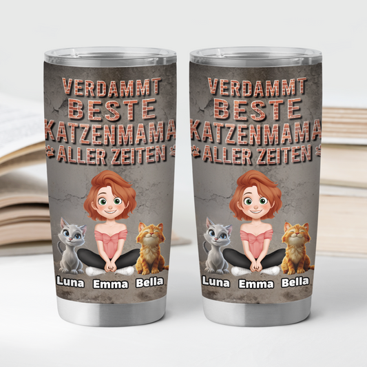 9249TGE2 3d druck effekt verdammt beste katzenmama aller zeiten personalisierter thermobecher 590 ml katze 9249tte1d