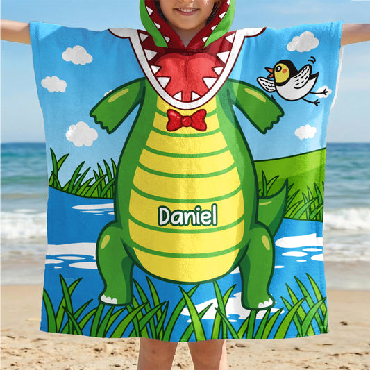 9269AGE1 dinosaurier personalisierte geschenke kinder  strandponcho 9269absdak