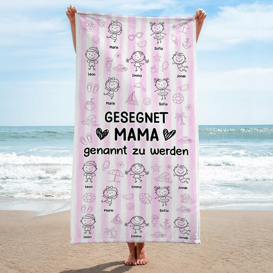 9273BGE2 gesegnet mama genannt zu werden personalisiertes geschenk  strandtuch mama oma 9273bskna