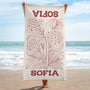 9279BGE1 blume _ name strandtuch personalisiert 9279bavca_3