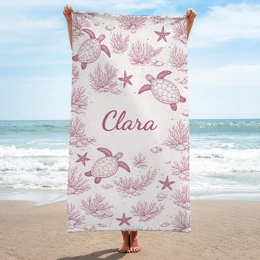 9283BGE2 meeresschildkroten strandtuch personalisiert frauen 9283bneza