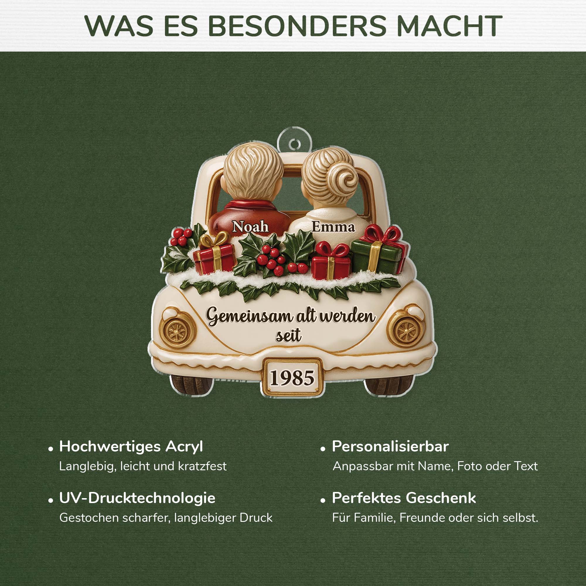 GE4 3d druck effekt zusammen seit acryl weihnachtsschmuck personalisiert paar