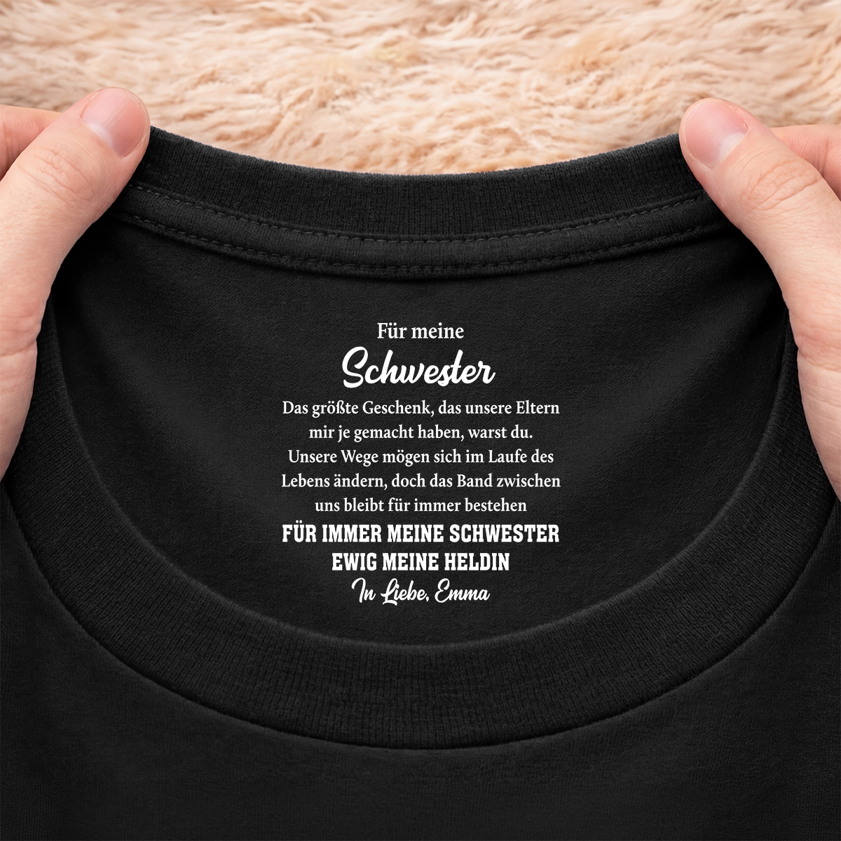 fur immer mein bruder ewig mein held schwarzes t shirt personalisiert nackenlabel drucken bruder schwester 9255aacfpb