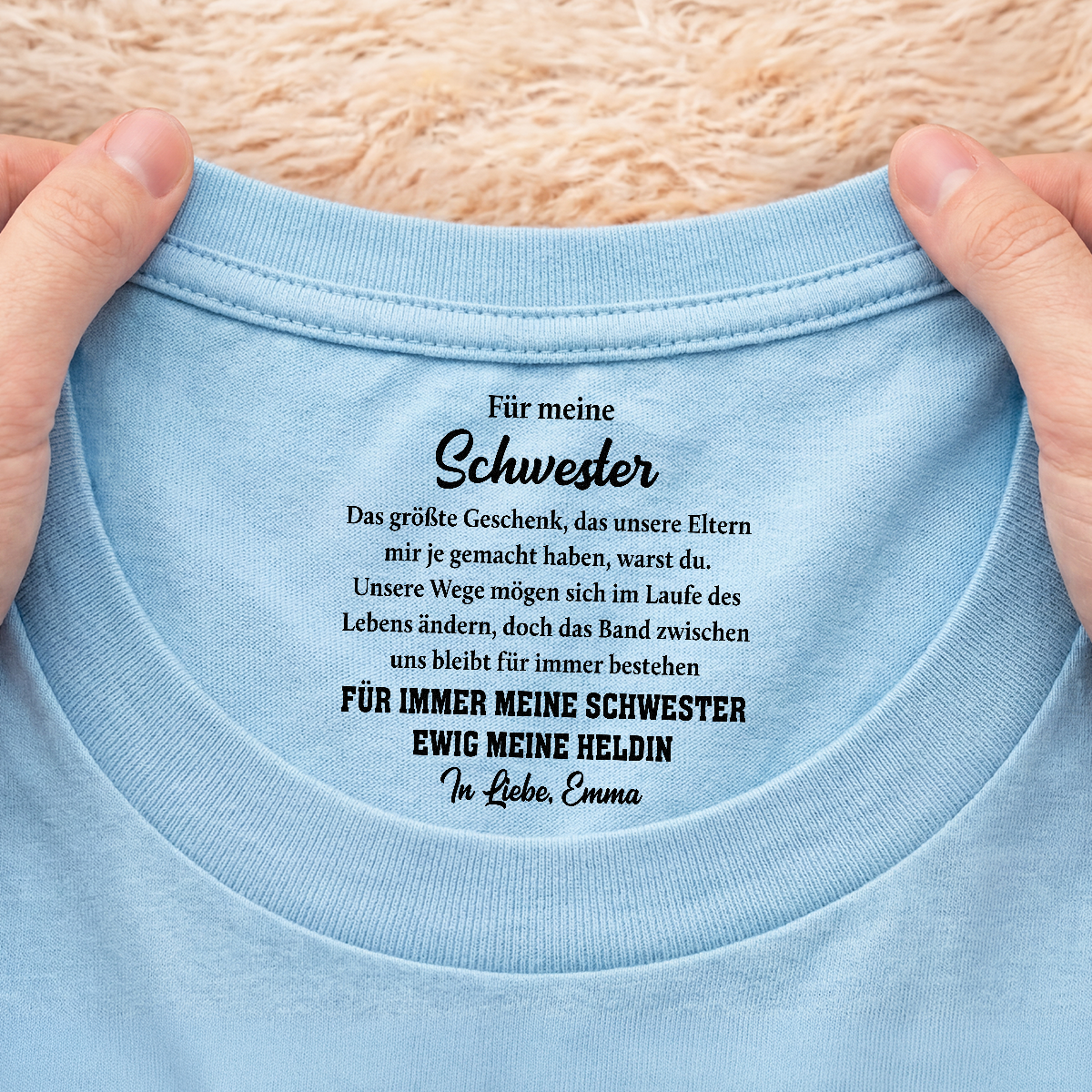 fur immer mein bruder ewig mein held weisses t shirt personalisiert nackenlabel drucken bruder schwester 9255aacfpb