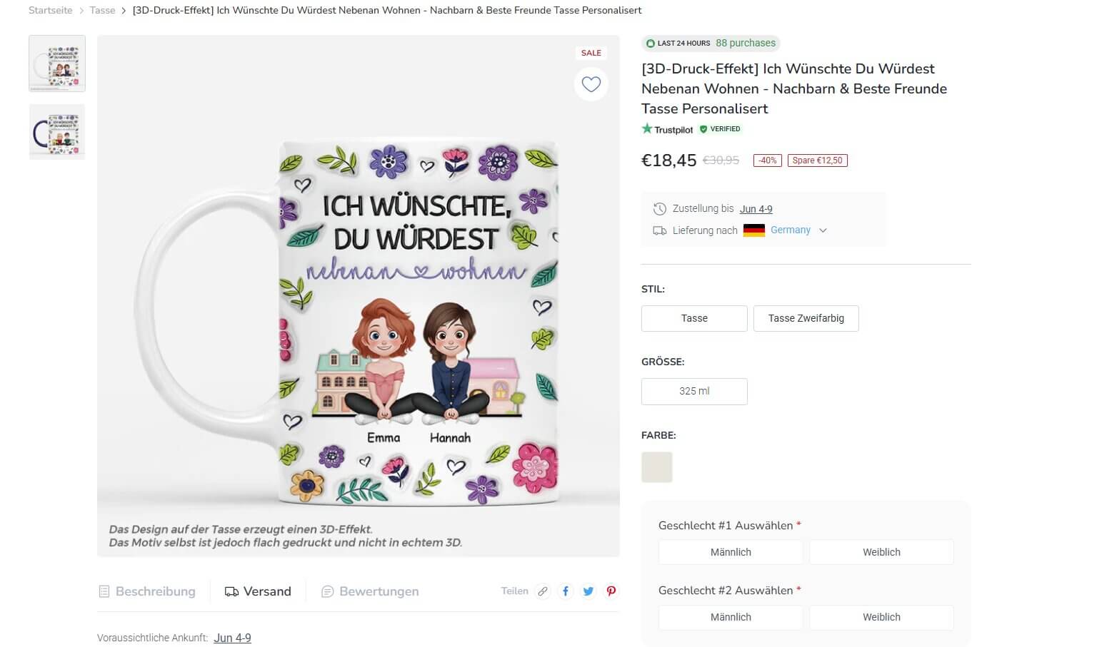 tasse ich wünschte du würdest nebenan wohnen