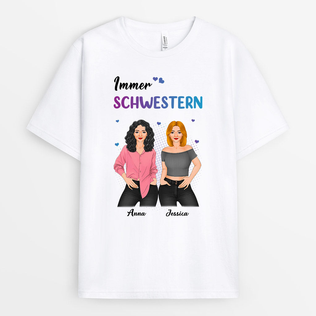 0379AGE1 Personalisierte Geschenke T shirt Schwester Beste Freundin_422d8b3f b80a 4bdb b55c d684f5eaf32b