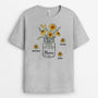 0863AGE2 Personalisierte Geschenke T Shirt Blumen Kinder Enkelkinder Mama Oma