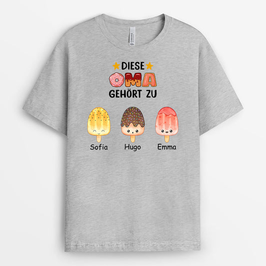 0876AGE2 Personalisierte Geschenke T Shirt Kinder Enkelkinder Mama Oma