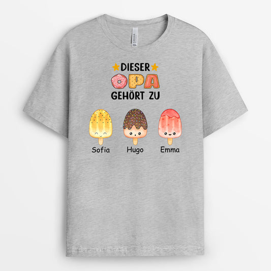 0876AGE2 Personalisierte Geschenke T Shirt Kinder Enkelkinder Papa Opa