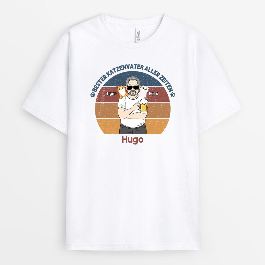 0888AGE1 Personalisierte Geschenke T Shirt Katzen Katzenliebhaber Katzenbesitzer