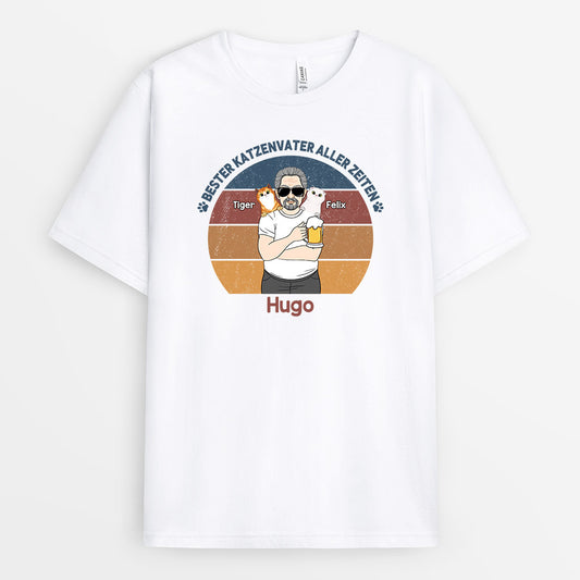 0888AGE1 Personalisierte Geschenke T Shirt Katzen Katzenliebhaber Katzenbesitzer