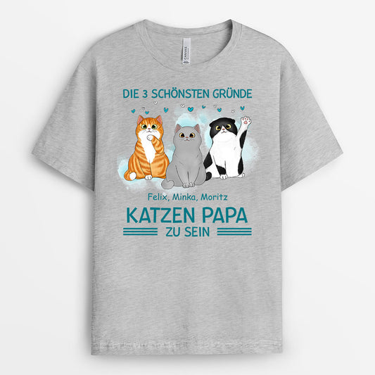 0891AGE2 Personalisierte Geschenke T Shirt Grund Katzen Katzenliebhaber Katzenbesitzer